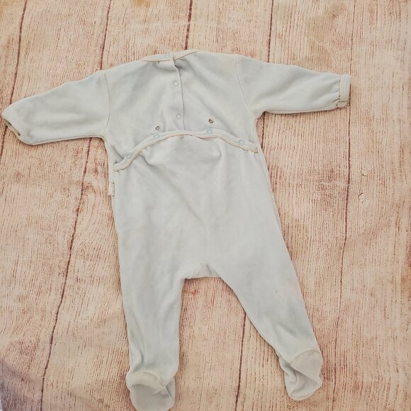 Juste Cle blue velour footed sleeper sz 68 (6 months) - Picture 2 of 4